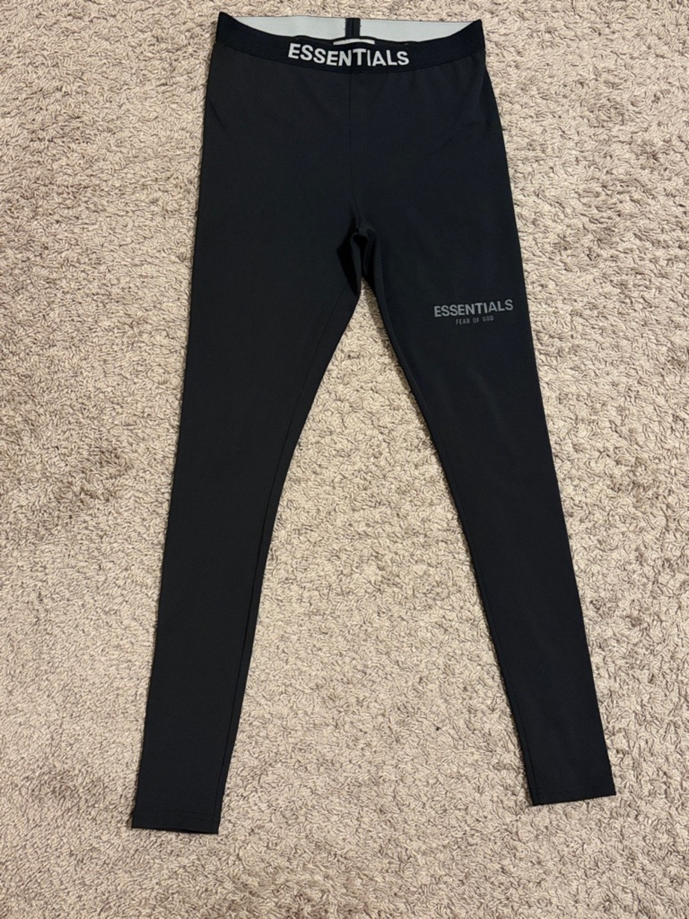 Essentials Black High-Waist Logo Leggings